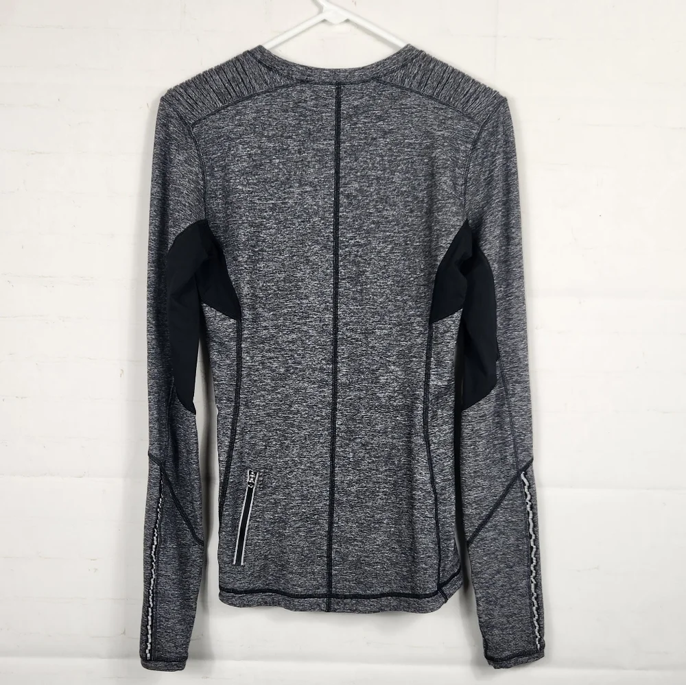 Lululemon Star Runner Long Sleeve Rulu Running Athleisure Top Black Gray 8